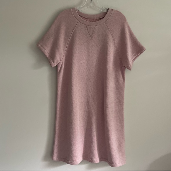 Madewell MWL Airyterry Sweatshirt Tee Dress Pink Small S - Picture 2 of 7